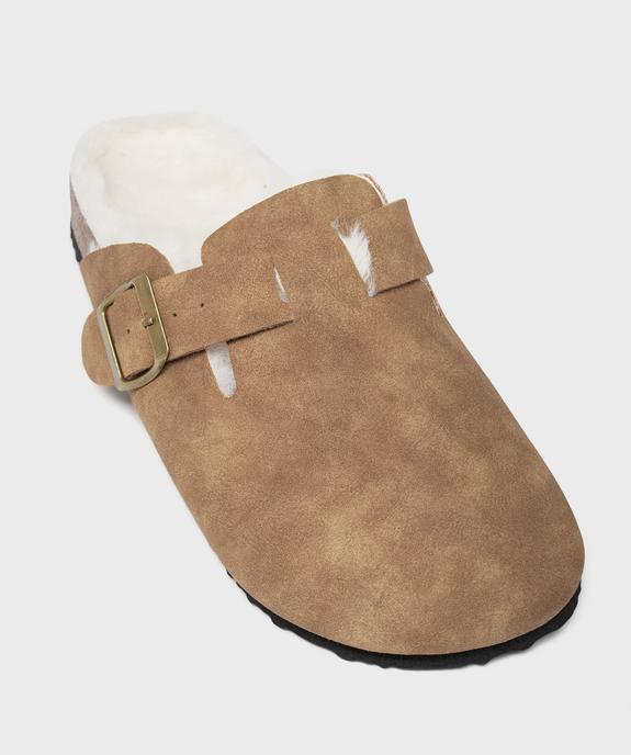 Sabots fourrés en suédine femme vue6 - 5 MILES - GEMO