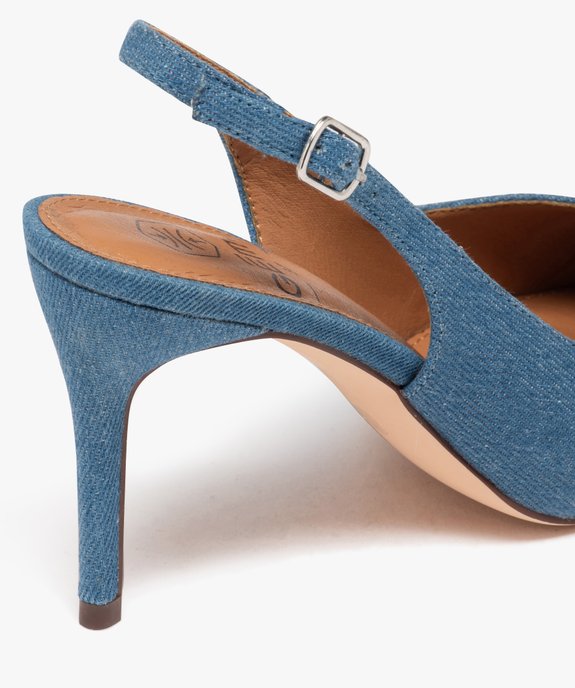 Escarpins à talon aiguille et bout pointu en toile denim femme - Valentina Baldano vue7 - VALENTINA BALDA - GEMO