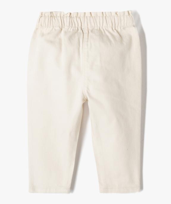 Pantalon bébé fille coupe carotte en denim coloré vue3 - GEMO 4G BEBE - GEMO