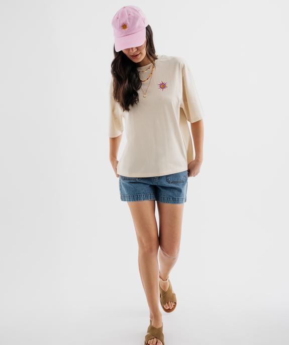 Tee-shirt manches courtes à motif brodé devant et dos homme vue4 - GEMO(FEMME PAP) - GEMO