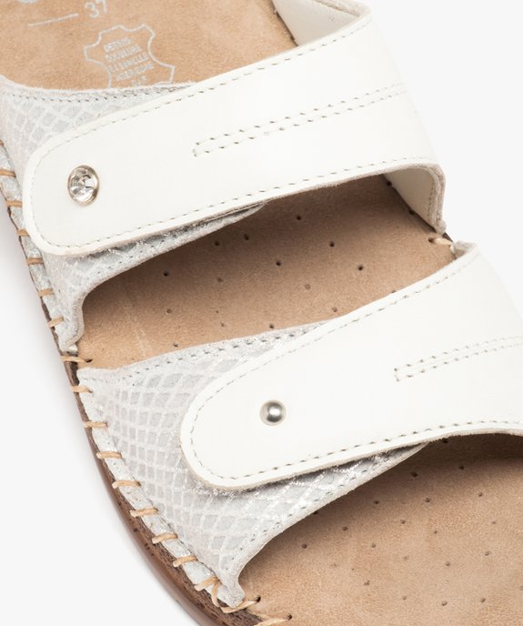 Mules femme confort à brides ajustables en cuir vue6 - GEMO (CONFORT) - GEMO