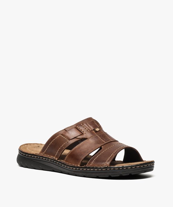 Sandales homme avec larges brides et talon ouvert vue2 - GEMO (CASUAL) - GEMO