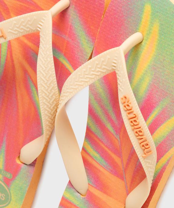 Tongs Top Fashion à motif feuillage fluo femme - Havainas vue3 - HAVAIANAS - GEMO