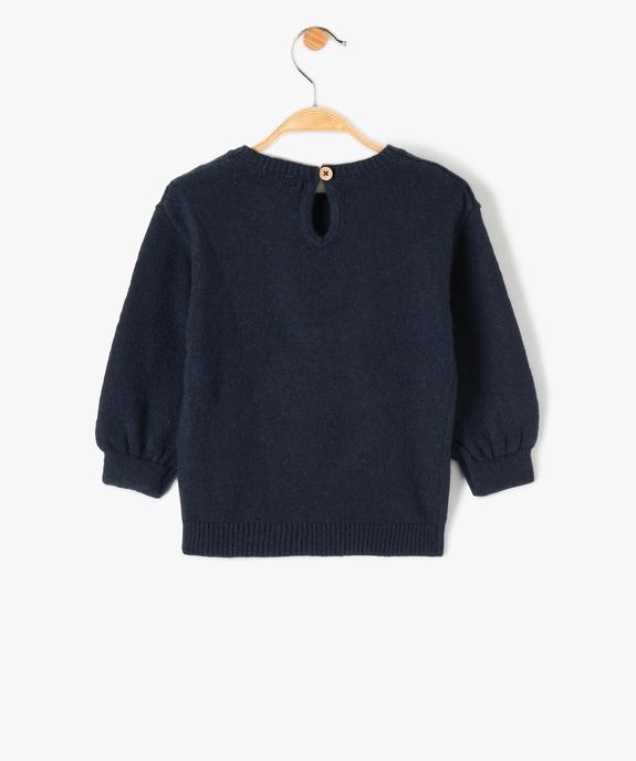 Pull bébé fille en maille douce à motif peluche vue3 - GEMO(BEBE DEBT) - GEMO