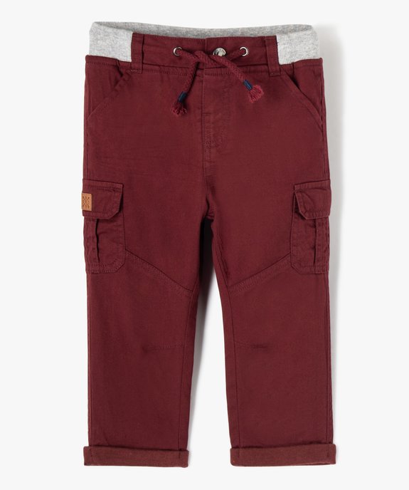 Pantalon coupe cargo doublé avec taille élastique bébé garçon  vue1 - GEMO(BEBE DEBT) - GEMO