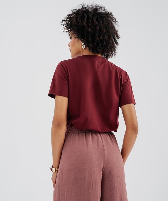 Tee-shirt manches courtes à col rond en jersey de coton femme vue4 - GEMO 4G FEMME - GEMO