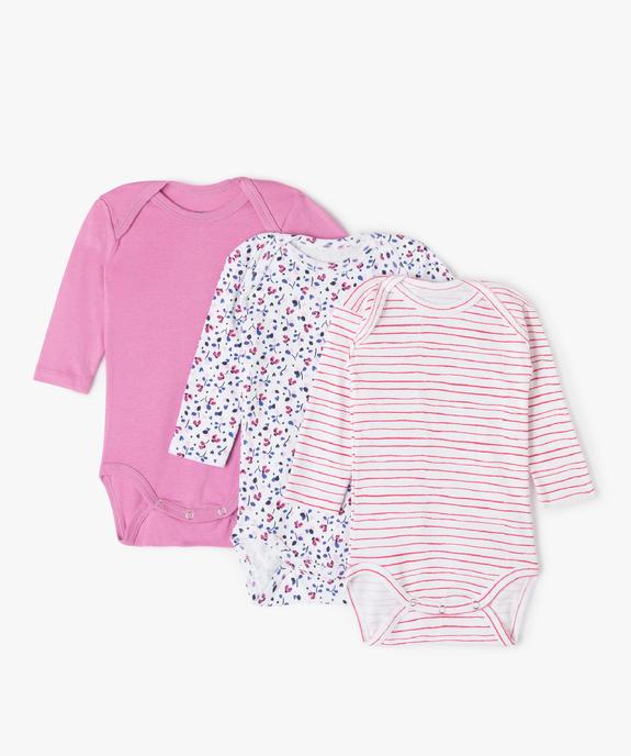Bodies bébé à manches longues encolure américaine (lot de 3) - No gaspi vue1 - NOGASPI - GEMO