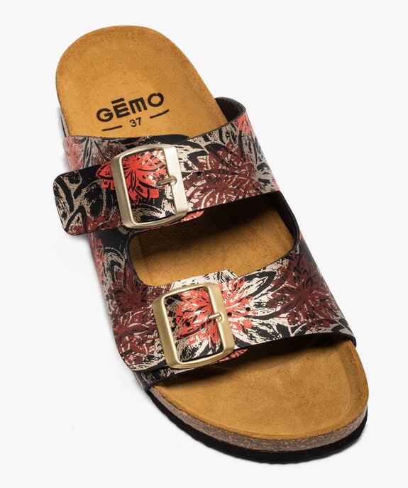 Mules femme à talon plat et double bride à boucle vue5 - GEMO (CASUAL) - GEMO