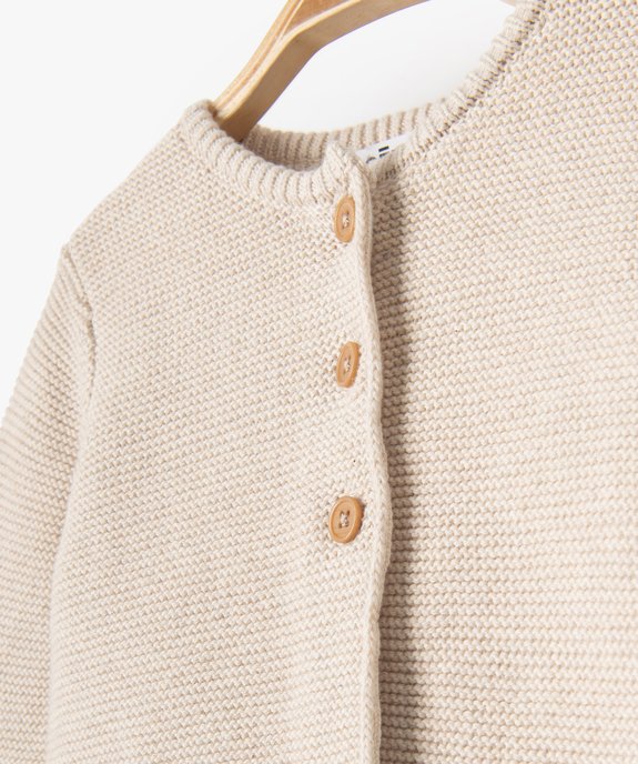 Gilet brassière bébé à col rond en maille tricotée vue3 - GEMO(BB COUCHE) - GEMO