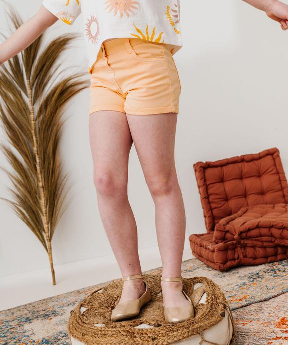 Short en coton stretch avec revers fille vue9 - GEMO (JUNIOR) - GEMO