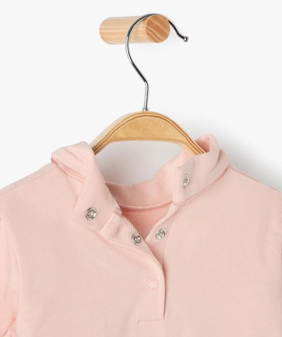 Tee-shirt bébé fille col roulé manches blousantes vue3 - GEMO 4G BEBE - GEMO