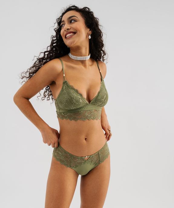 Soutien-gorge triangle en dentelle avec mousses amovibles vue3 - GEMO(HOMWR FEM) - GEMO