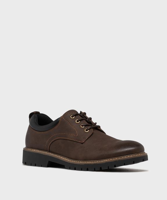 Derbies casual à semelle crantée homme vue3 - URBAN STEPS - GEMO