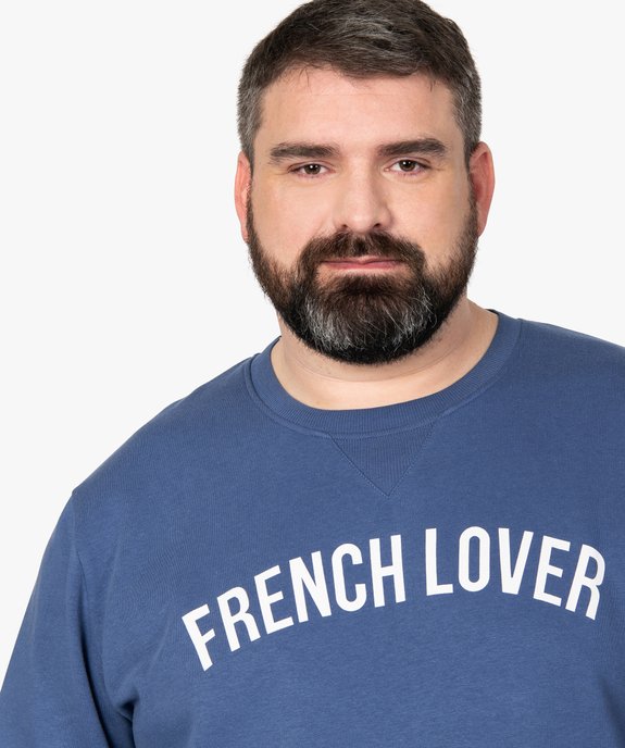 Sweat homme grande taille avec message contrastant vue2 - GEMO 4G HOMME - GEMO