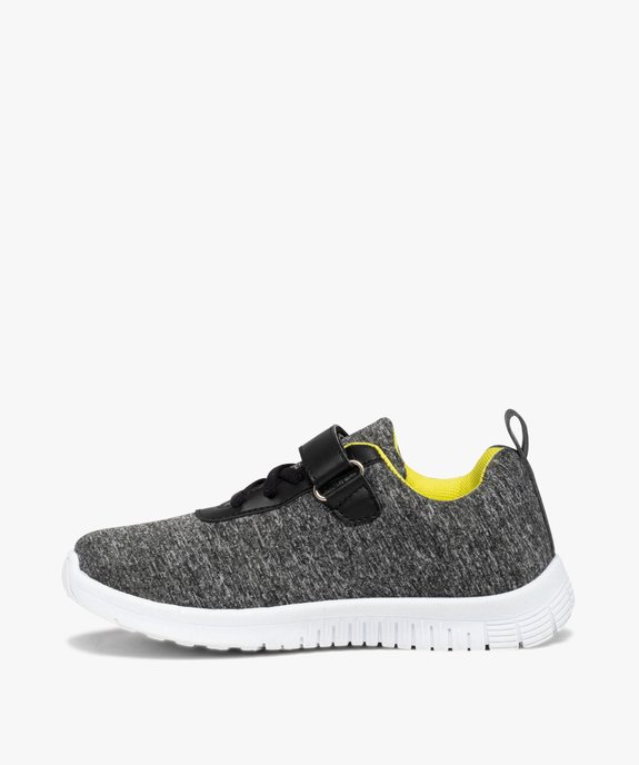 Baskets garçon running en jersey avec détails fluo vue3 - GEMO (ENFANT) - GEMO