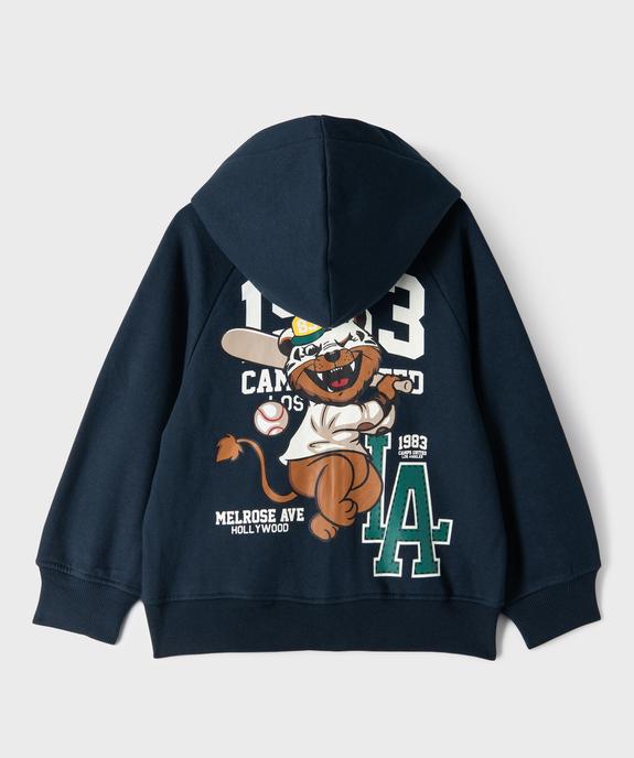 Sweat zippé à capuche grand imprimé dos garçon - Camps United vue3 - CAMPS GEMO FOR GOOD - GEMO