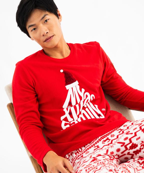 Pyjama de Noël en polaire imprimée homme vue1 - GEMO(HOMWR HOM) - GEMO