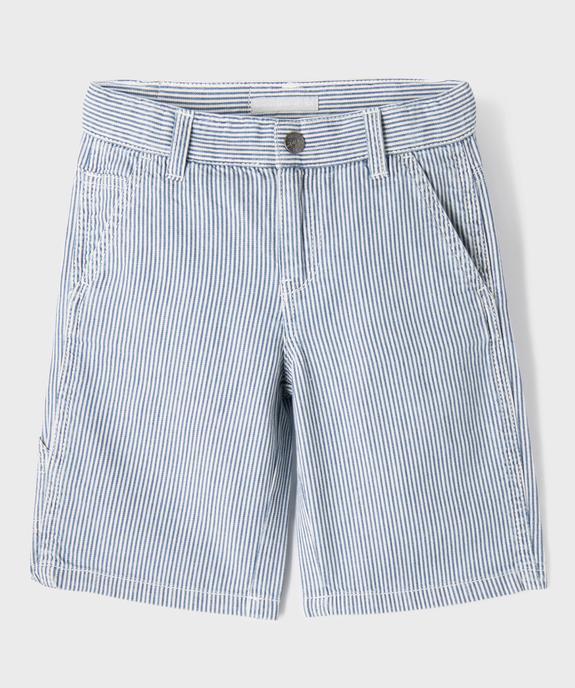 Bermuda rayé coupe regular garçon - LuluCastagnette vue1 - LULUCASTAGNETTE - GEMO