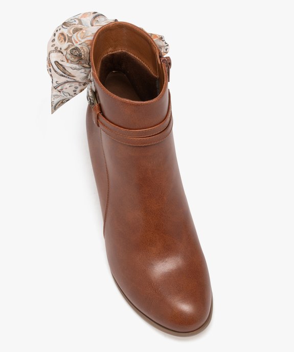Boots femme à talon avec dessus uni et bride foulard vue5 - GEMO(URBAIN) - GEMO
