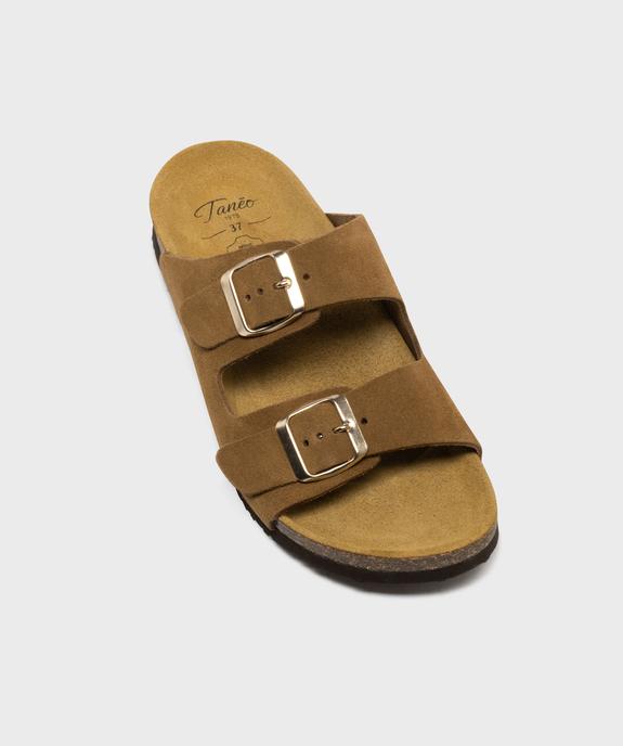 Sandales mules en cuir à semelle anatomique femme - Tanéo vue5 - TANEO - GEMO