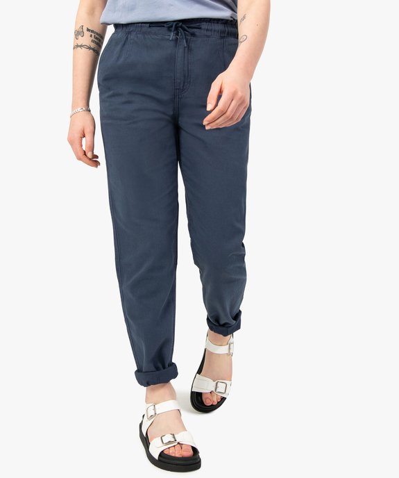 Pantalon femme coupe ample avec ceinture élastiquée vue1 - GEMO(FEMME PAP) - GEMO