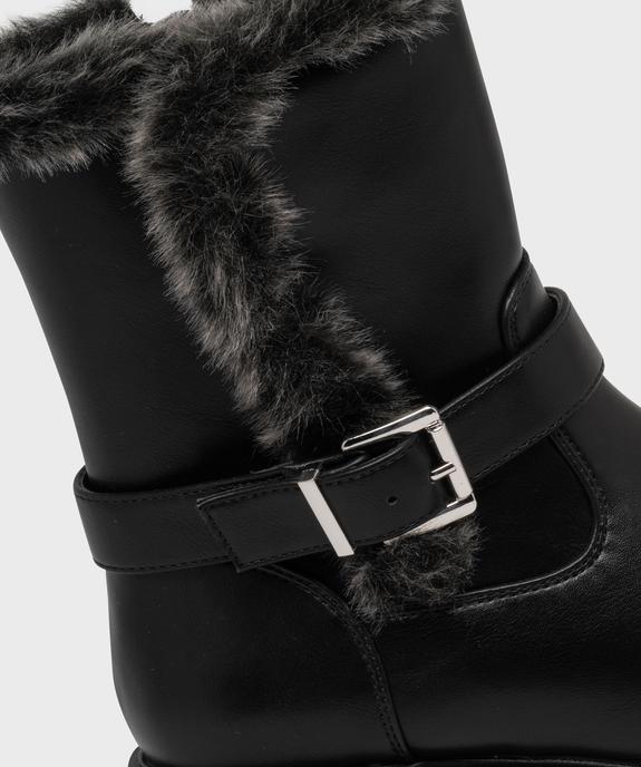 Boots motardes à ourlet fourrure imitation femme - VALENTINA BALDA Boots motardes à ourlet fourrure imitation femme vue7 - VALENTINA BALDA - GEMO