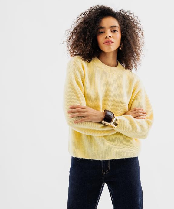 Pull maille col rond femme vue2 - GEMO 4G FEMME - GEMO