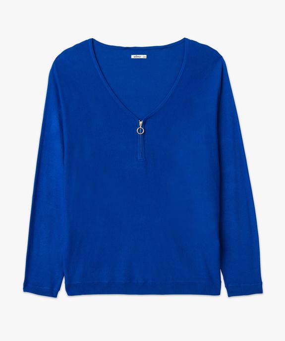 Pull fin avec col V zippé femme grande taille vue4 - GEMO 4G GT - GEMO