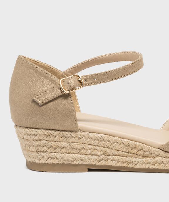 Chaussures en suédine à talon compensé en corde femme vue6 - VALENTINA BALDA - GEMO