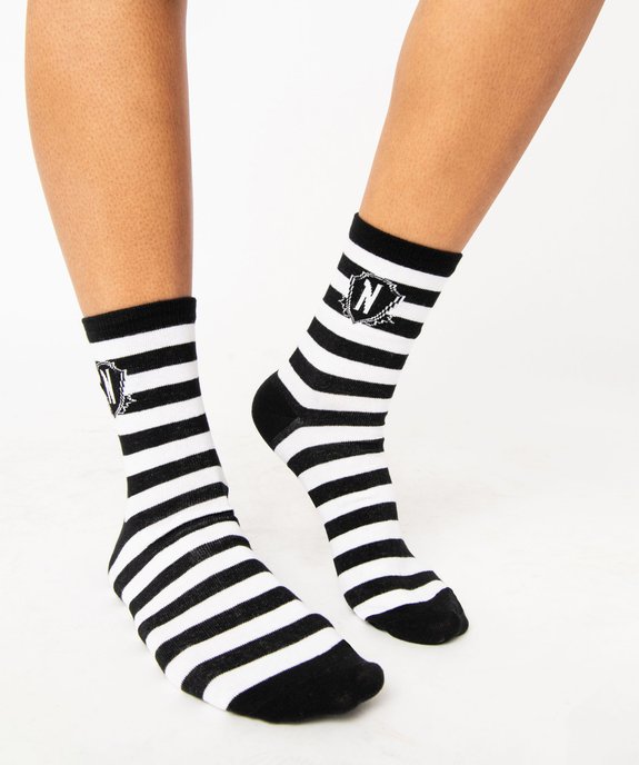 Chaussettes tige haute imprimées - Wednesday (lot de 2) vue3 - WEDNESDAY - GEMO