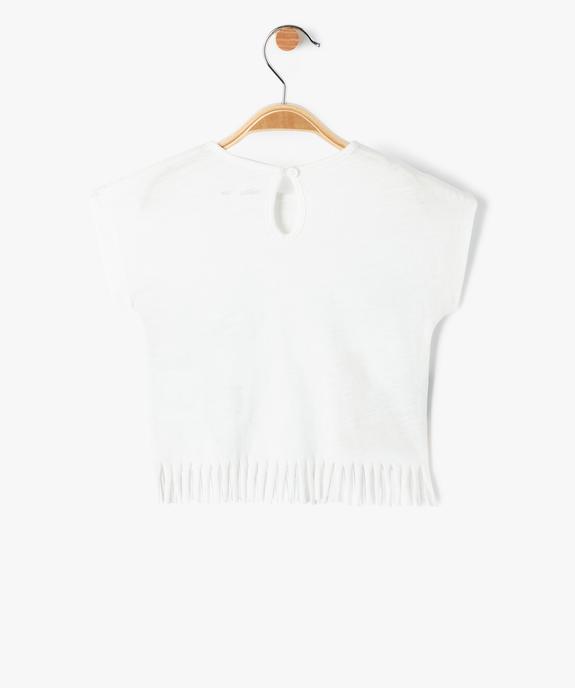 Tee-shirt à franges et manches courtes bébé fille vue3 - GEMO(BEBE DEBT) - GEMO