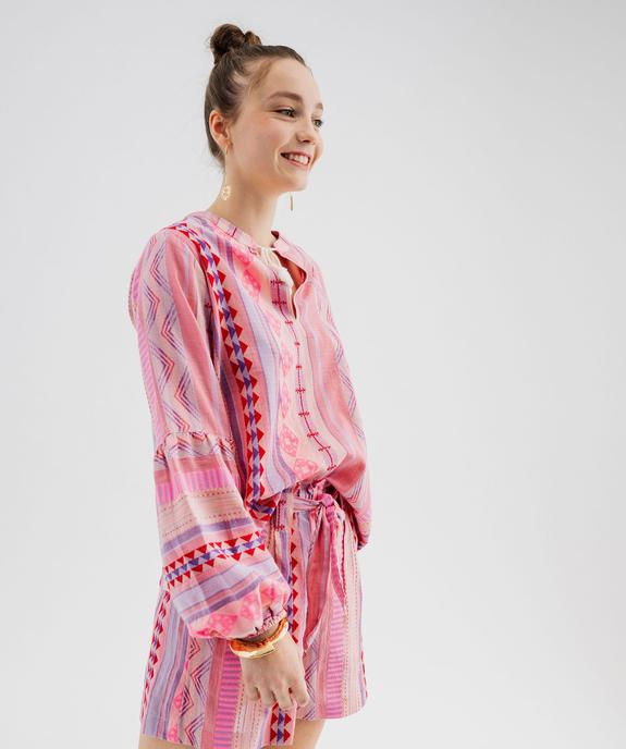 Blouse à manches longues bouffantes femme vue2 - GEMO(FEMME PAP) - GEMO