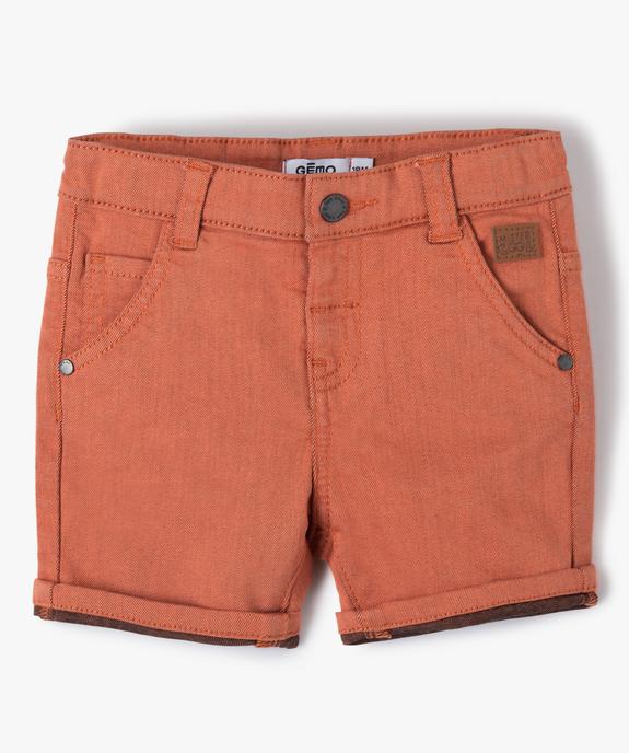Short bébé garçon en toile colorée extensible vue1 - GEMO(BEBE DEBT) - GEMO