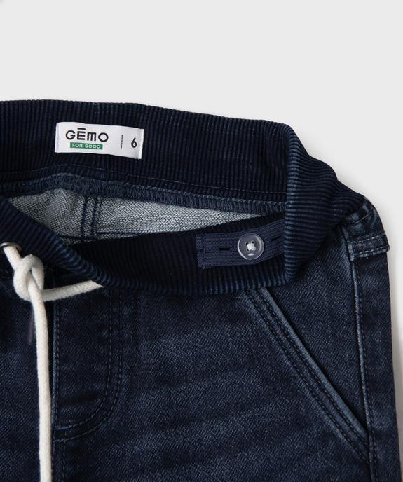 Short en jean stretch regular avec taille ajustable garçon vue2 - GEMO 4G GARCON - GEMO