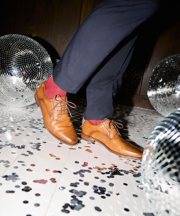 Derbies à garants perforés et bout amande homme  vue1 - MARIO BALDANO - GEMO