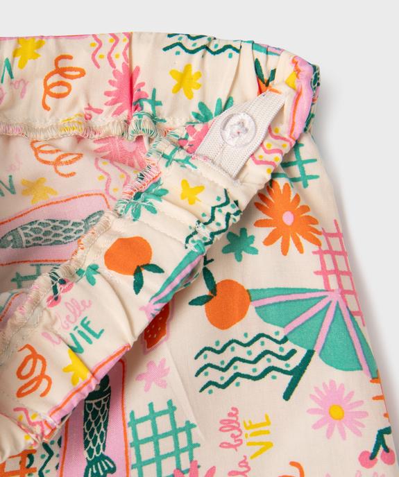 Short en viscose imprimée léger et fluide bébé fille vue2 - GEMO(BEBE DEBT) - GEMO