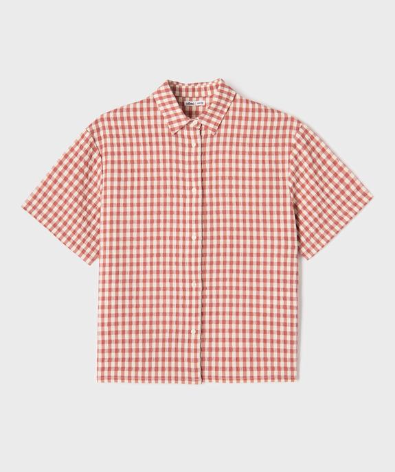 Chemise manches courtes à carreaux fille vue1 - GEMO (JUNIOR) - GEMO