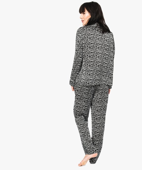 Pyjama 2 pièces en satin imprimé vue3 - GEMO(HOMWR FEM) - GEMO