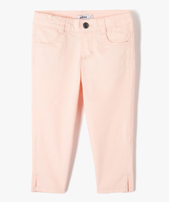 Pantacourt fille en toile extensible vue1 - GEMO 4G FILLE - GEMO