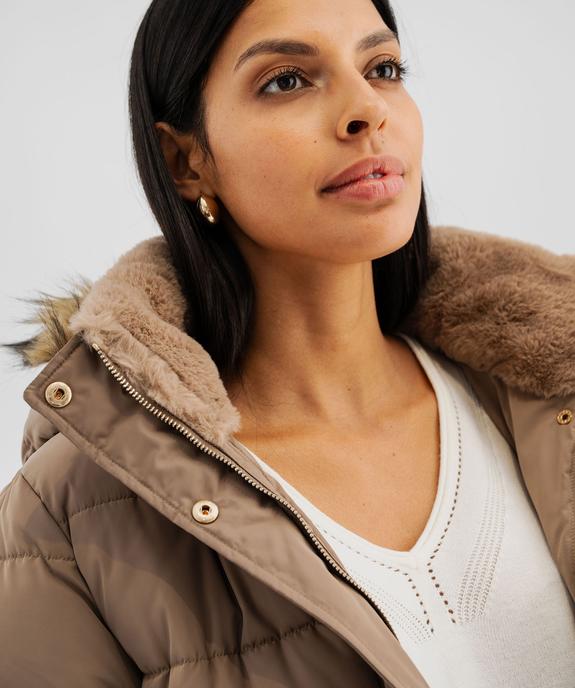 Doudoune mi-longue à capuche femme vue2 - GEMO 4G FEMME - GEMO
