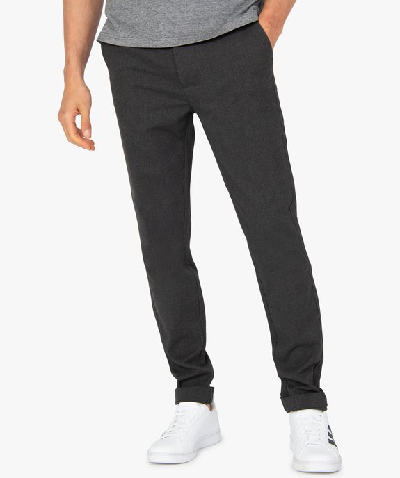 Pantalon homme en toile avec ceinture élastiquée vue1 - GEMO (HOMME) - GEMO