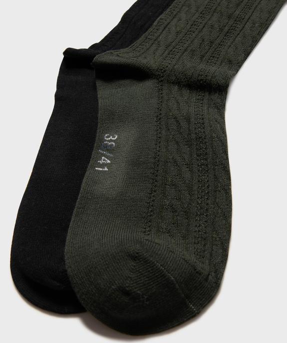 Chaussettes hautes en coton fin torsadé femme (lot de 2) vue2 - GEMO(HOMWR FEM) - GEMO