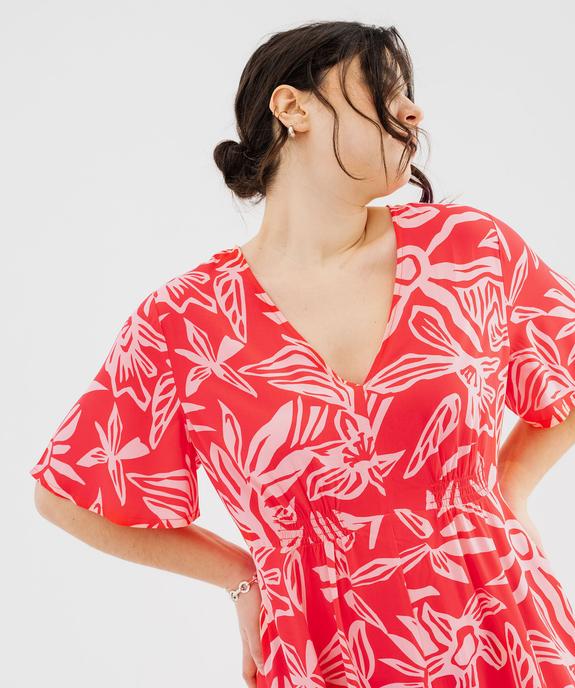 Robe fluide à motifs fleuris femme grande taille vue2 - GEMO 4G GT - GEMO