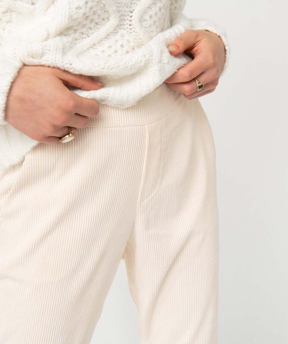 Pantalon femme en velours côtelé coupe large vue2 - GEMO(FEMME PAP) - GEMO
