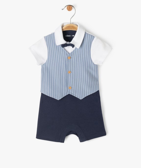 Combinaison courte de smocking bébé garçon vue1 - GEMO(BB COUCHE) - GEMO