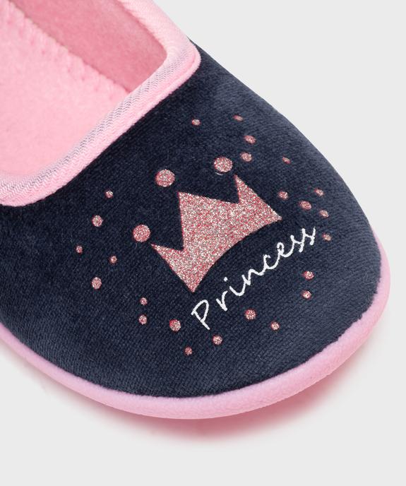 Chaussons enveloppants en velours avec motif pailleté fille vue6 - GEMO 4G FILLE - GEMO