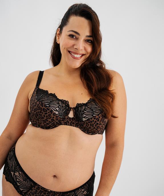 Soutien-gorge emboitant à motif léopard spécial grande taille vue1 - GEMO(HOMWR FEM) - GEMO