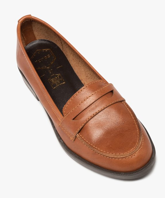 Mocassins femme à talon plat et dessus cuir uni - Tanéo vue5 - TANEO - GEMO