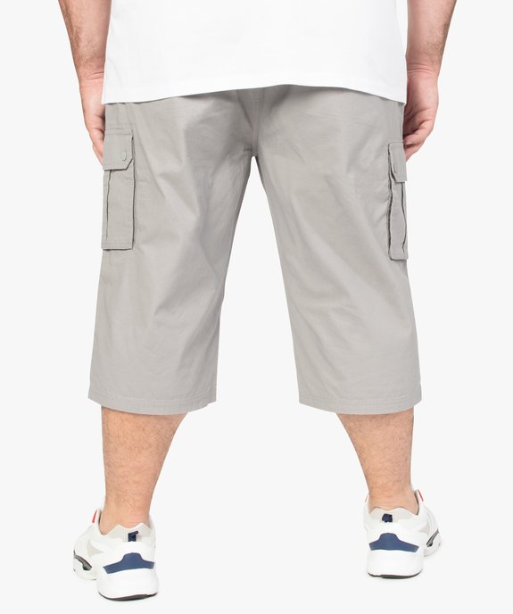 Pantacourt homme grande taille en toile unie avec larges poches vue3 - GEMO (G TAILLE) - GEMO