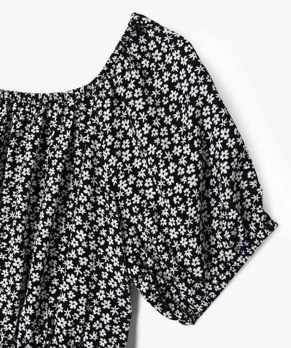 Robe courte et fleurie à manches ballons fille vue2 - GEMO 4G FILLE - GEMO